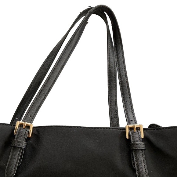 Michael Kors Black Nylon Tote Gold Accents Large - Picture 10 of 14